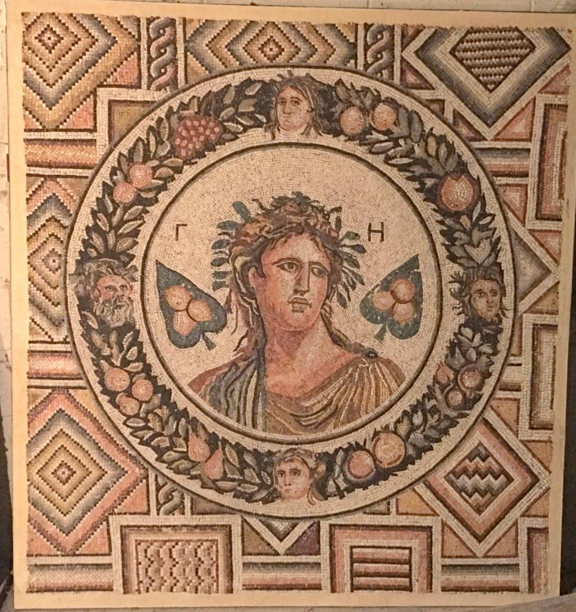 Ancient Roman Mosaic Of Gaia