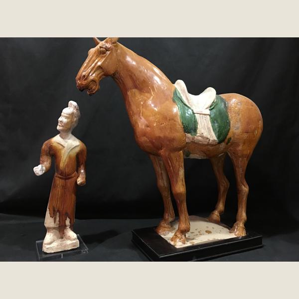 Ancient ChineseTang Dynasty Rare Glazed Figure