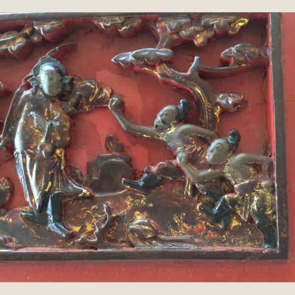 Vintage Chinese Wooden Panel