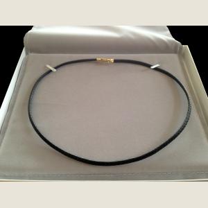 Click here to go to the Black Leather & Gold Necklace page