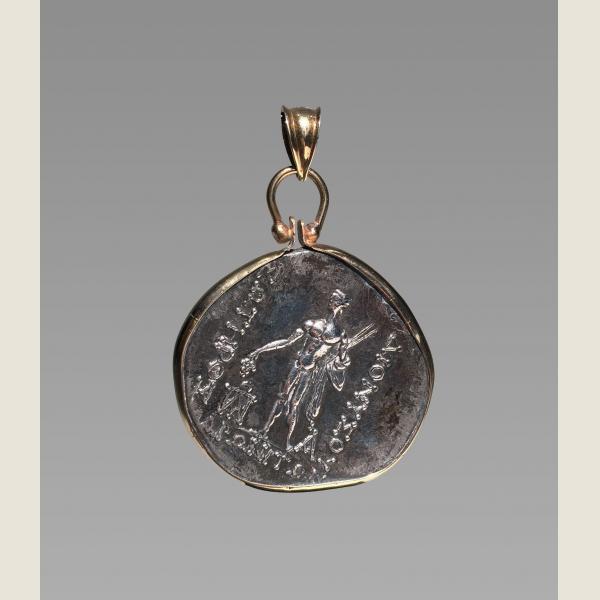 Ancient Greek Silver Tetradrachma Pendant