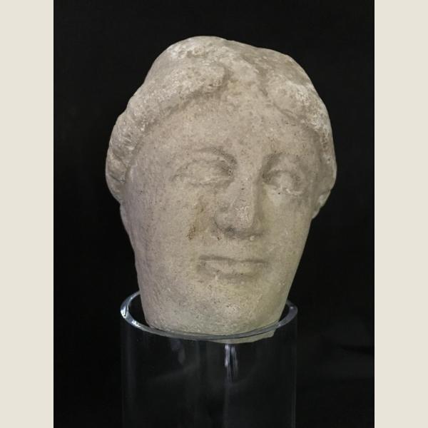 Ancient Greek Cypriot Limestone Head