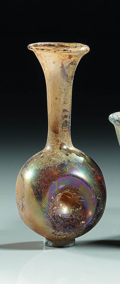 Ancient Roman Colorless Glass Bottle