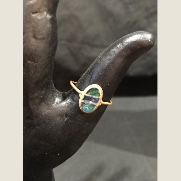 Ancient Roman Glass Inlay Gold Ring