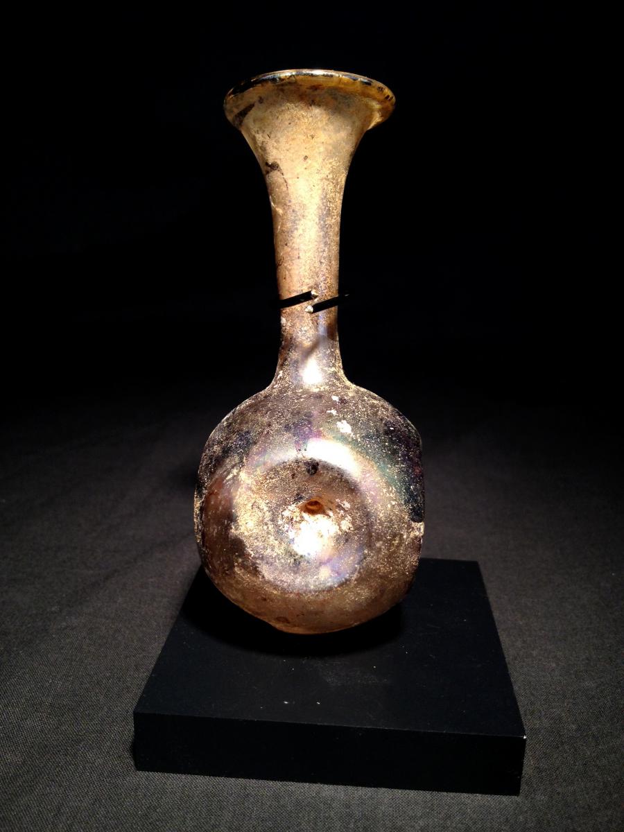 Ancient Roman Colorless Glass Bottle